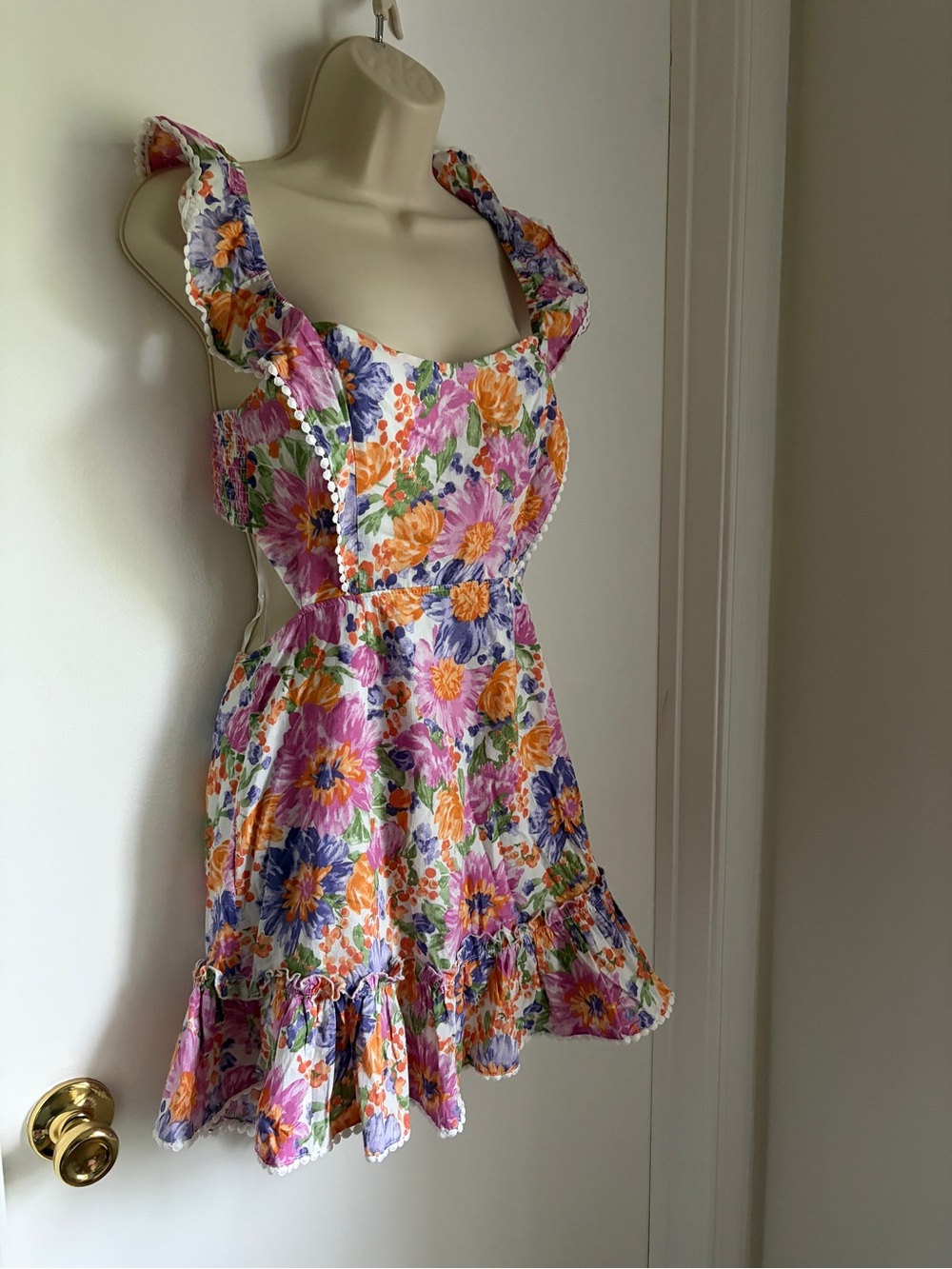 SAINTS + SECRETS Floral Ruffle MINI Dress (Size Medium-fits like a Small)